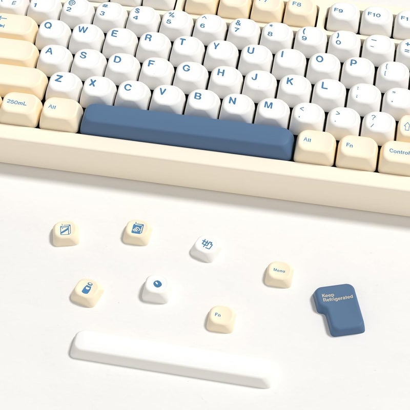 YMKPVR KBDiy Soymilk KOA Profile Keycaps 60 75 100 Percent,Dye-Sublimation PBT Cute Custom Keyboard Keycap,140 Key Cap Set for Cherry Gateron MX Switches Mechanical Keyboards - Image 4